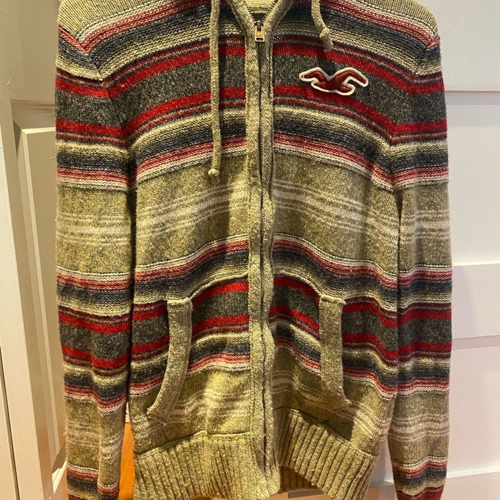 Hollister Multicolor Striped Zip-Up Sweater